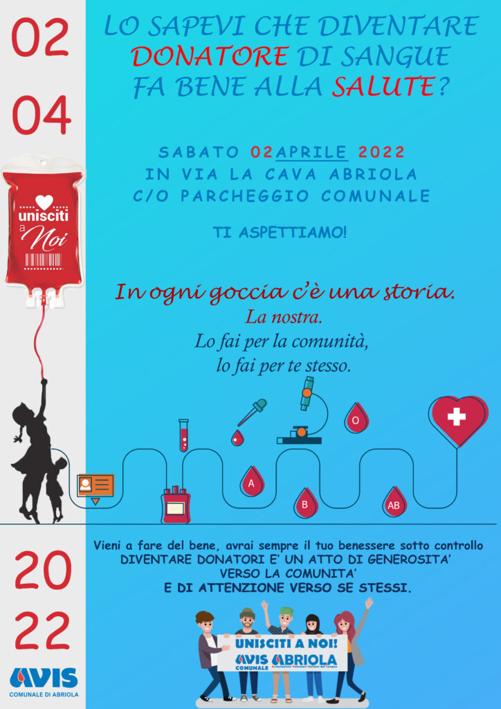 Locandina Donazione Aprile 2022
